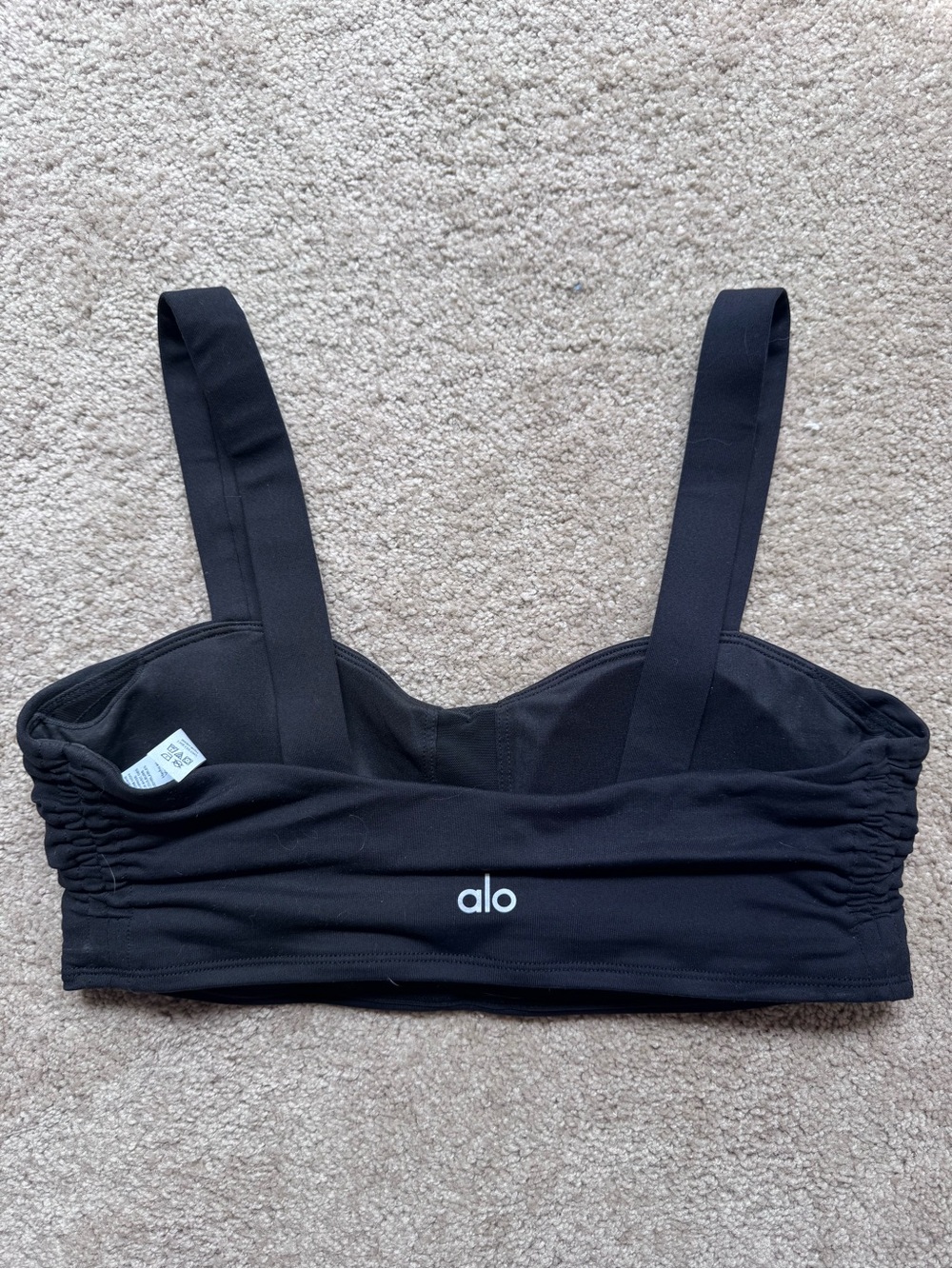 ALO Yoga Black Ruched Bra - Picture 2 of 3